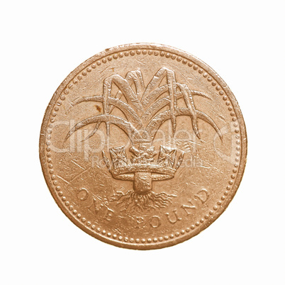 One Pound coin vintage