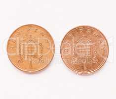 UK 1 penny coin vintage