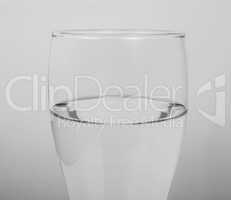 Black and white Glass of water