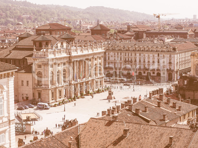 Retro looking Piazza Castello Turin