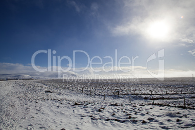 Snowy mountain landscape, Iceland