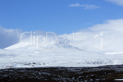 Snowy mountain landscape, Iceland