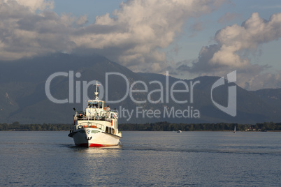 Steamship at Bavarian lake Chiemsee, Germany