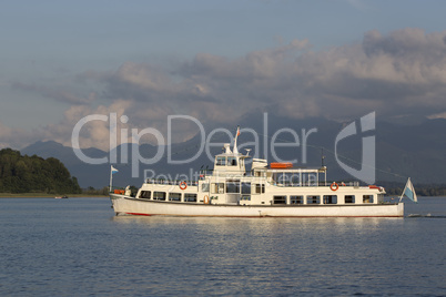 Steamship at Bavarian lake Chiemsee, Germany