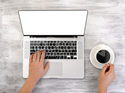 laptop and cup of coffee