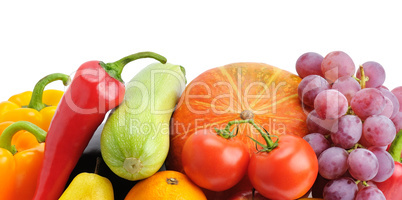 fruits and vegetables isolated on white background