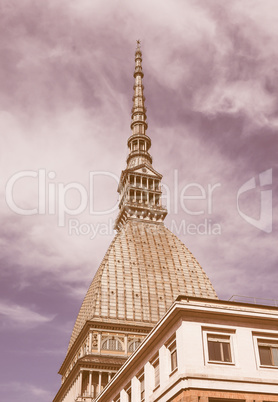 Retro looking Mole Antonelliana Turin