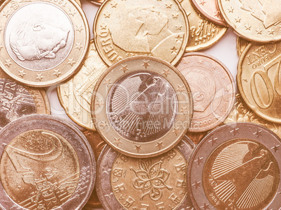 Euro coins vintage