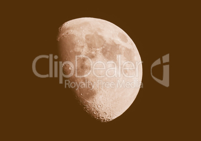 Retro looking Gibbous moon