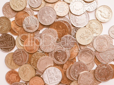 Pound coins vintage