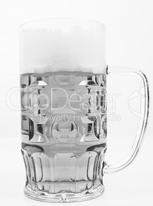 Black and white Lager beer glass