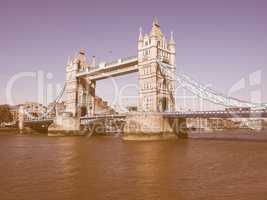 Retro looking Tower Bridge in London