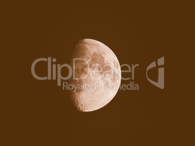 Retro looking Gibbous moon