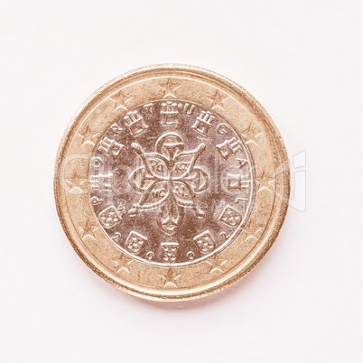 Portuguese 1 Euro coin vintage
