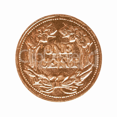 One Cent coin vintage
