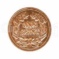 One Cent coin vintage