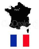 France map and flag