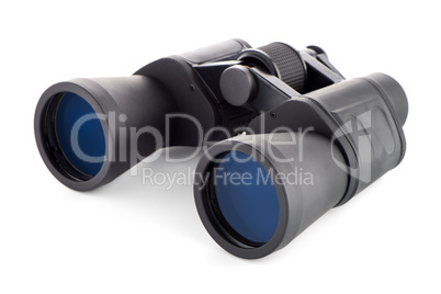 Black binoculars isolated