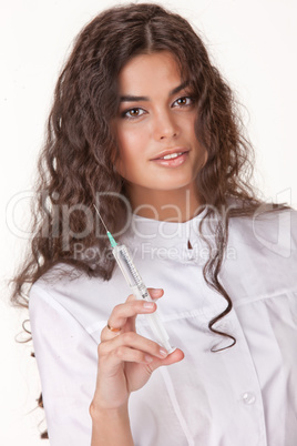 Young Woman In The Medical Uniform