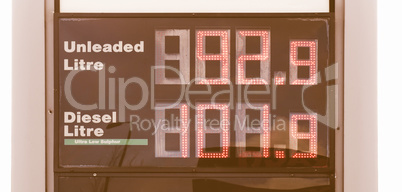 Gasoline price vintage