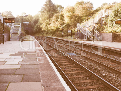 Wood End station in Tanworth in vintage