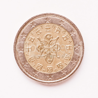 Portuguese 2 Euro coin vintage