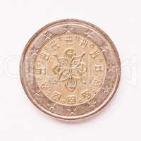 Portuguese 2 Euro coin vintage