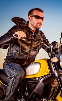 Biker on a motorcycle