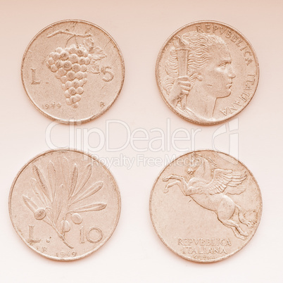 Old Italian coins vintage