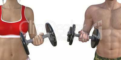 Man and Woman Muscle Training
