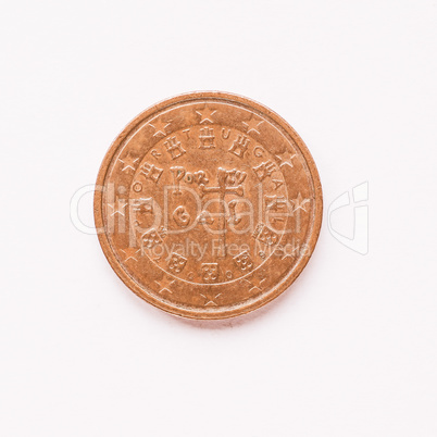 Portuguese 2 cent coin vintage