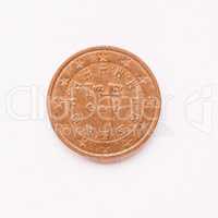 Portuguese 2 cent coin vintage