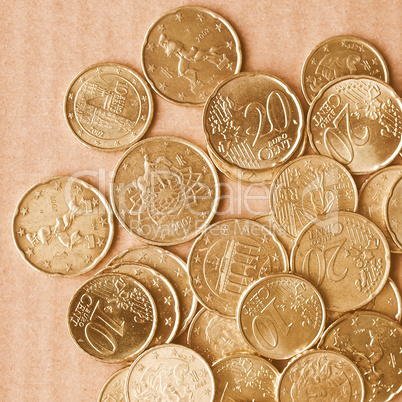 Euro coins vintage