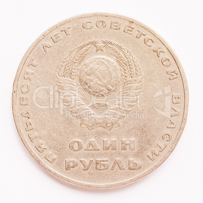 Vintage Russian ruble coin vintage