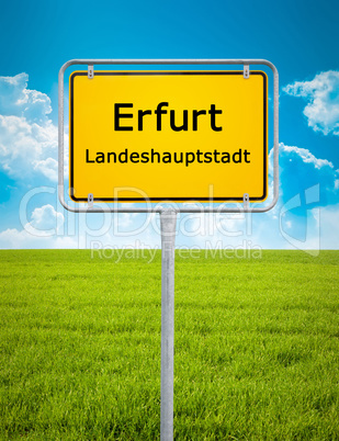 city sign of Erfurt
