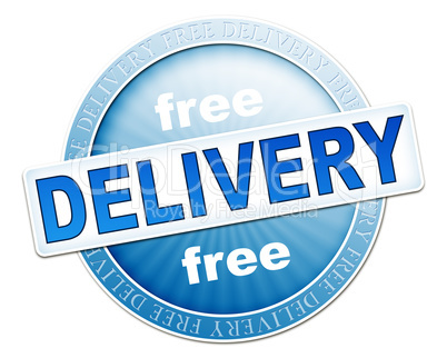 free delivery button blue