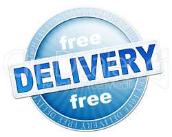free delivery button blue