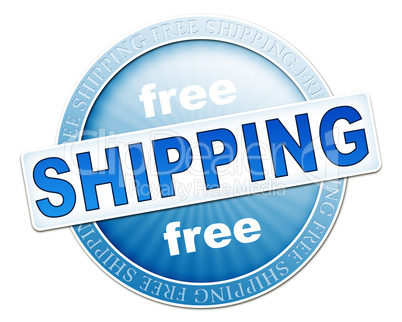 free shipping button blue