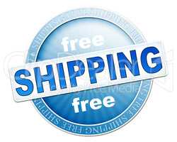 free shipping button blue