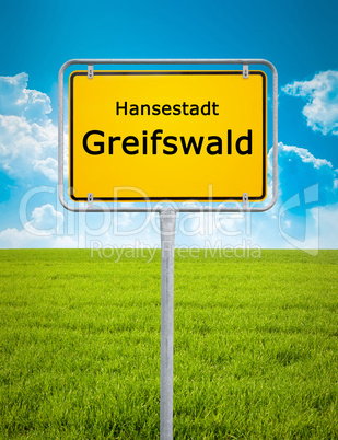 city sign of Greifswald