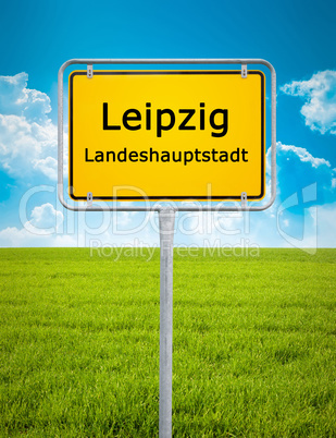 city sign of Leipzig