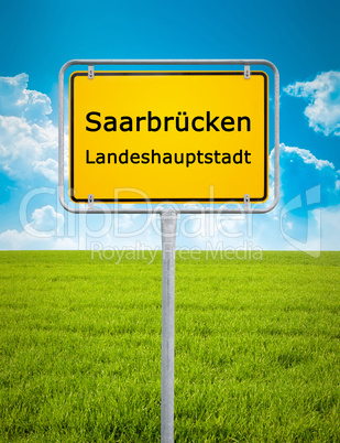 city sign of Saarbrücken