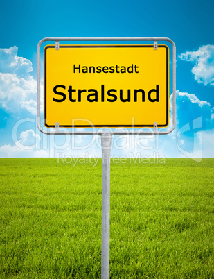 city sign of Stralsund