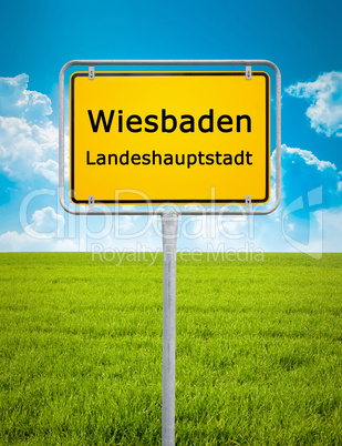 city sign of Wiesbaden