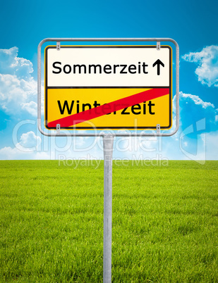 Daylight Saving german city sign