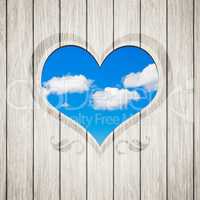 wooden heart clouds