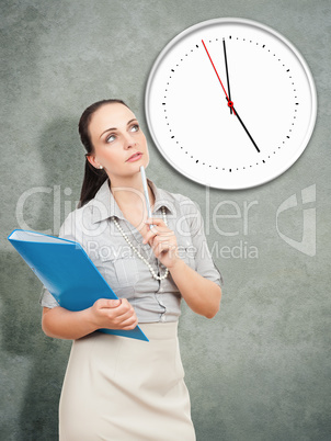 business woman with a blue folder