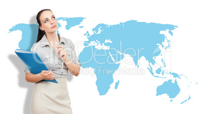 business woman with a blue folder