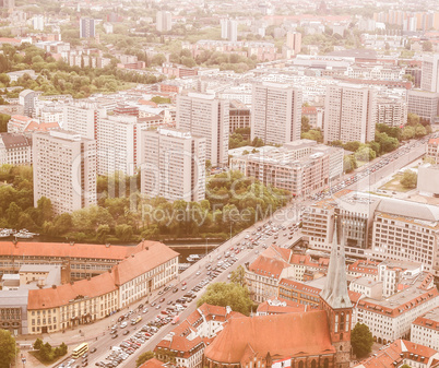 Berlin aerial view vintage