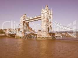 Retro looking Tower Bridge in London